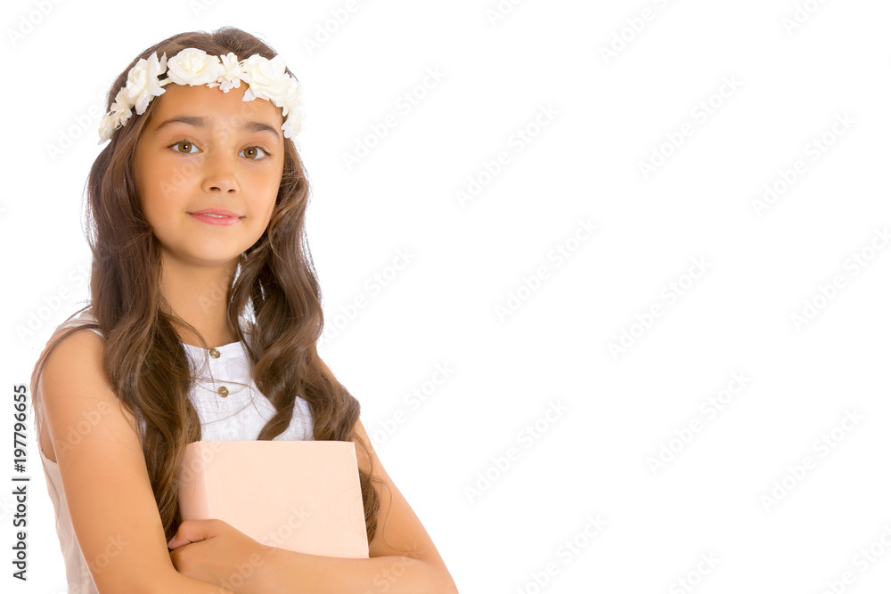 Little girl with a book