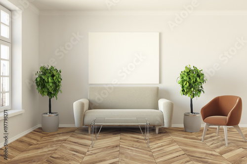 Fototapeta Naklejka Na Ścianę i Meble -  Modern living room, sofa and poster