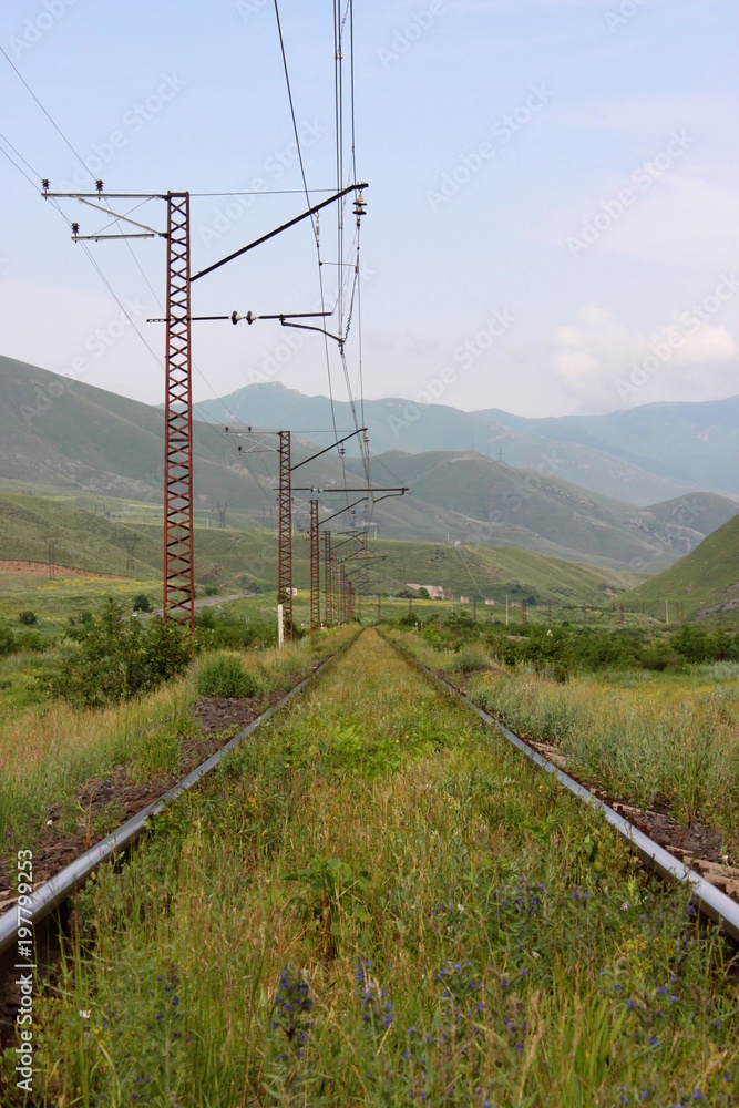 Einspurige Bahnstrecke im armenischen Kaukasus Einspurige Bahnstrecke im armenischen Kaukasus