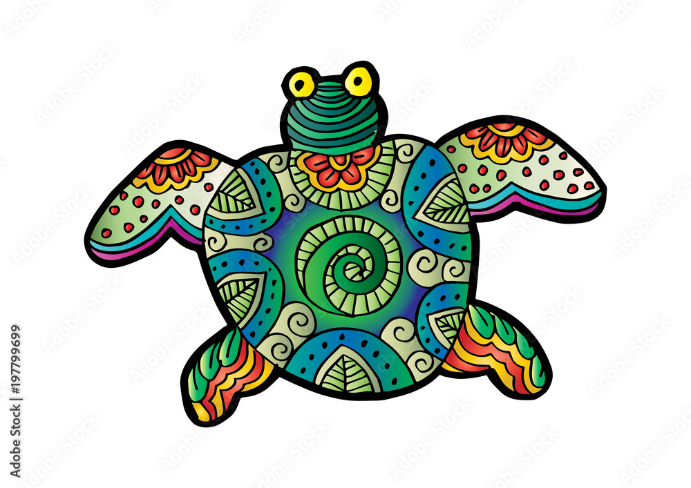 Drawing decorative turtle Drawing decorative turtle