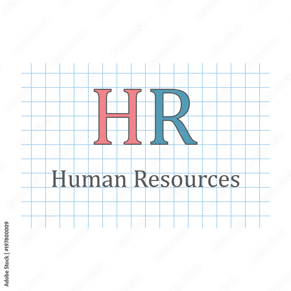 human resources written on checkered paper sheet- vector illustration