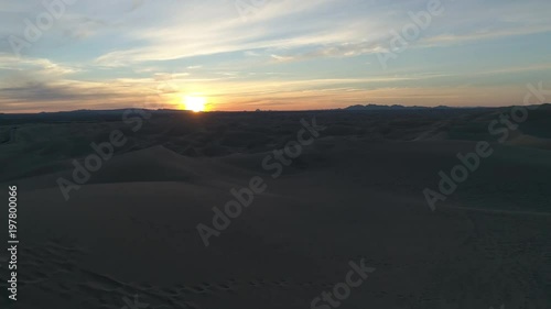 Aerial view of Yuma Desert at sunrise
