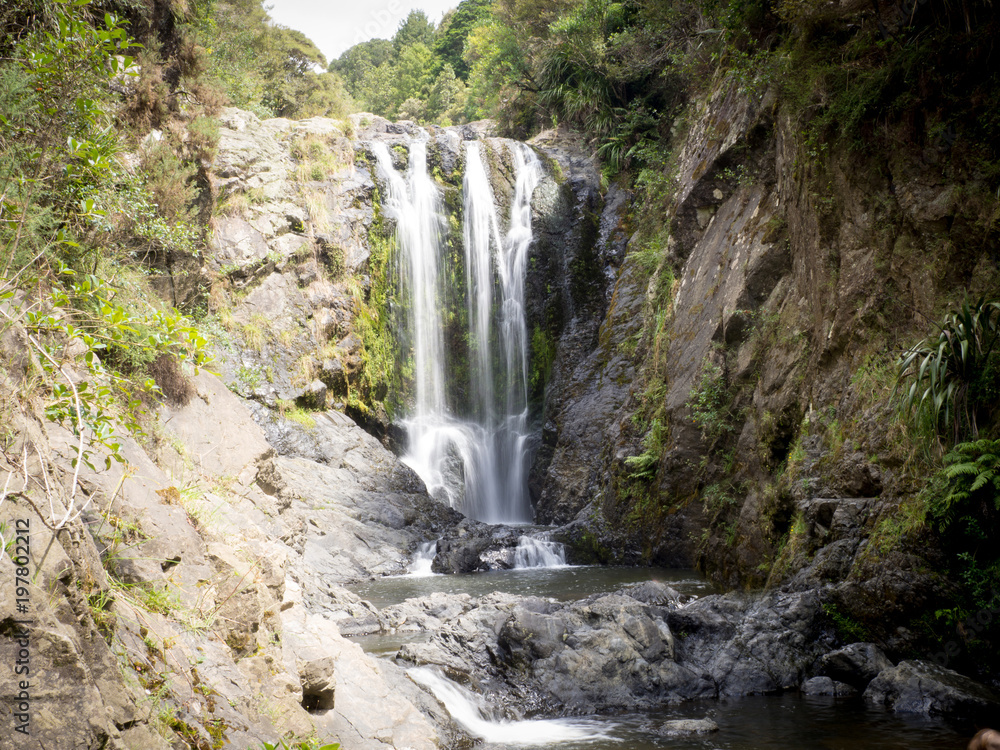 Fototapeta premium Piroa Waterfall Landscape in New Zealand