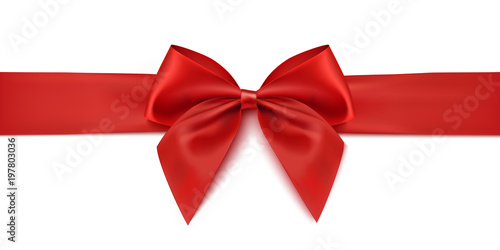 Red ribbon. Gift decoration - vector