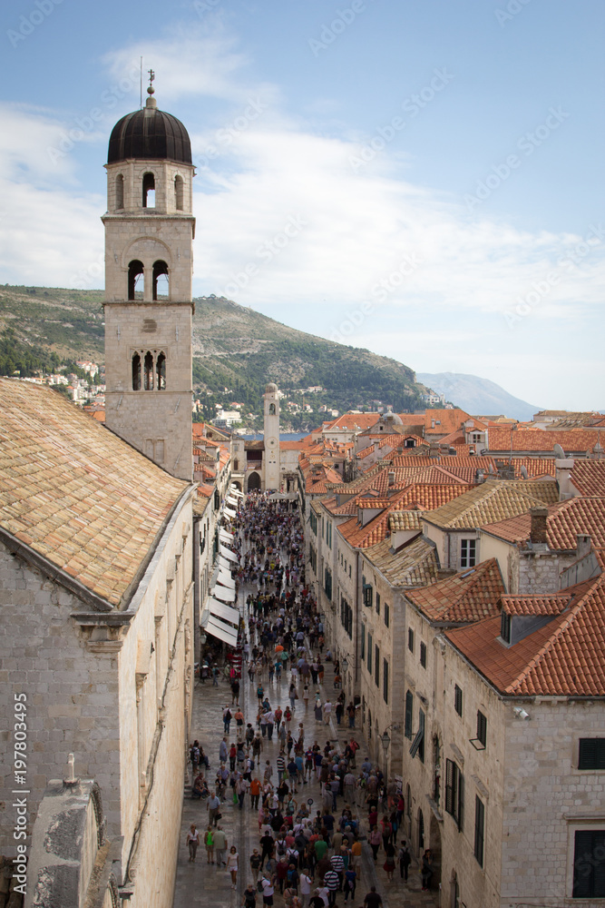 Portrait Landscape of the City of Dubrovnik, Old Town, Fortresses Lovrijenac and Bokar, Dubrovnik, Adriatic, Sea, Croatia, South Dalmatia, Europe