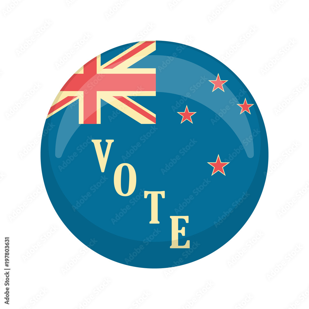 Retro New Zealand campaign button Retro New Zealand campaign button