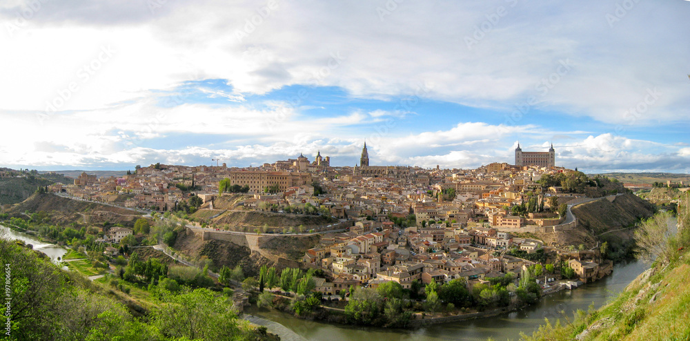 panoramic of toledo day from the valley of the river