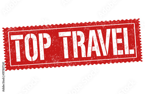 Top travel grunge rubber stamp