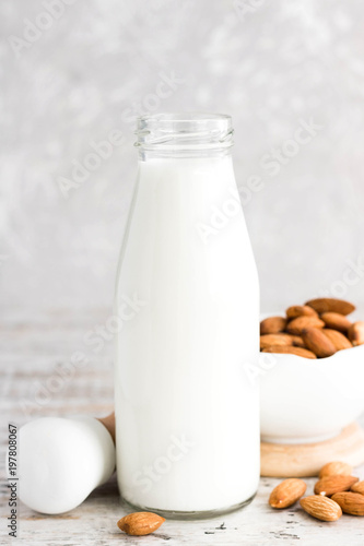 Almond milk in a bottle