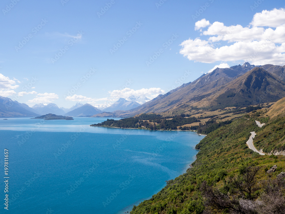 Bennett's Bluff Lookout, New Zealand - A Viewpoint On One of the Most Scenic Drives in New Zealand that Connects Queenstown with Glenorchy and Overlooks Pig and Pigeon Islands and Lake Wakatipu