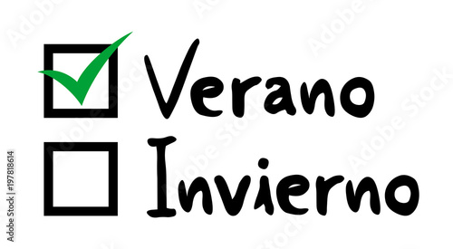 Summer or winter selection in spanish