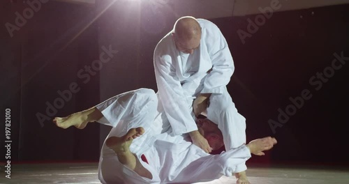 Two martial arts athletes during practice