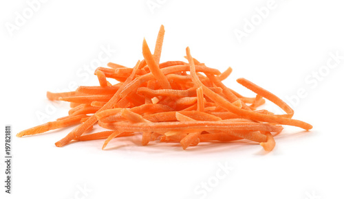 Pile of fresh organic shredded carrots