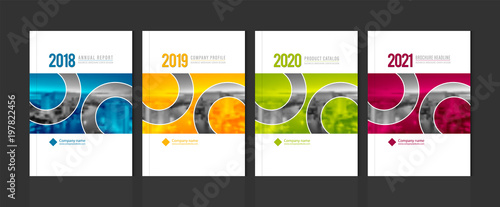 Cover design template corporate business annual report brochure poster company profile catalog magazine flyer booklet leaflet. Cover page design element A4 sample image with Gradient Mesh.