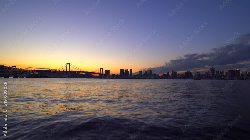 Tokyo bay at dusk / Rainbow Bridge Tokyo bay at dusk / Rainbow Bridge