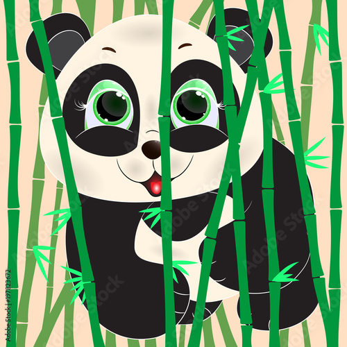 Fototapeta Naklejka Na Ścianę i Meble -   panda and bamboo vector 