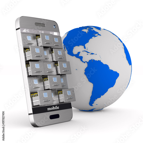 phone with filing cabinet a...