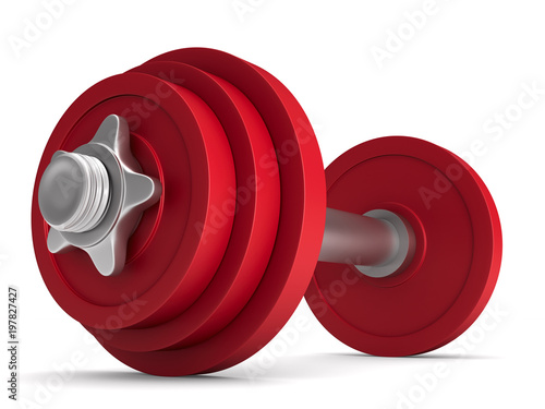 dumbbell on white backgroun...