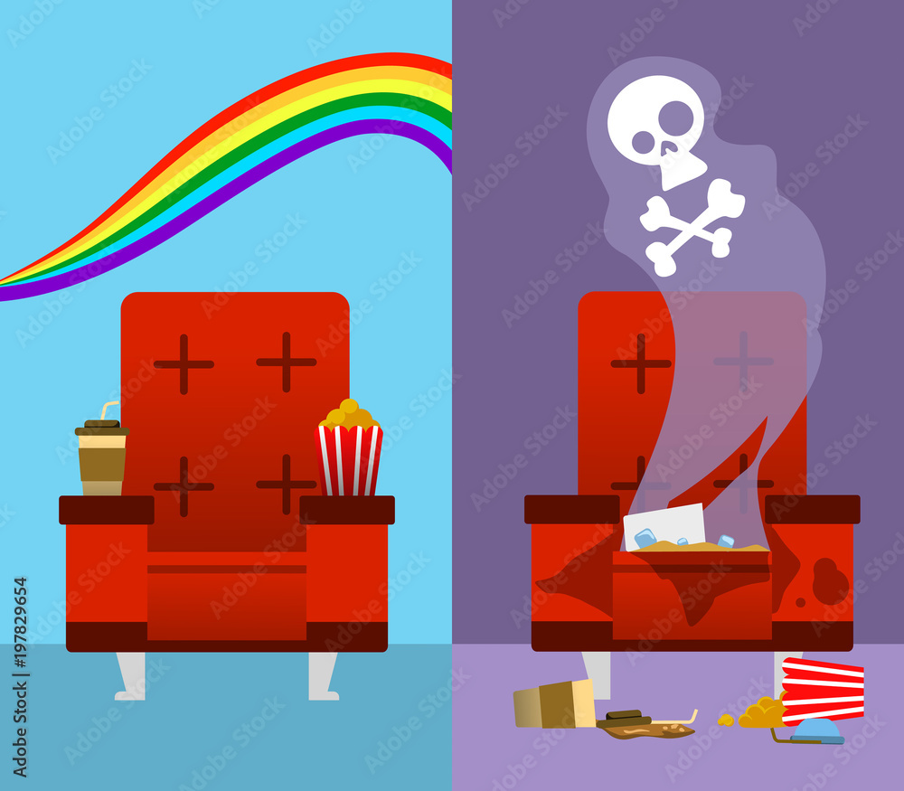 Naklejka premium Good And Bad Cinema Seat