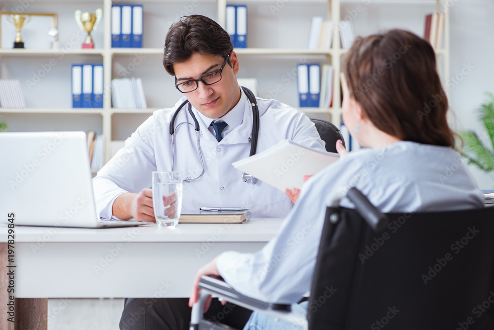 Doctor sharing discouraging lab test results to patient Doctor sharing discouraging lab test results to patient