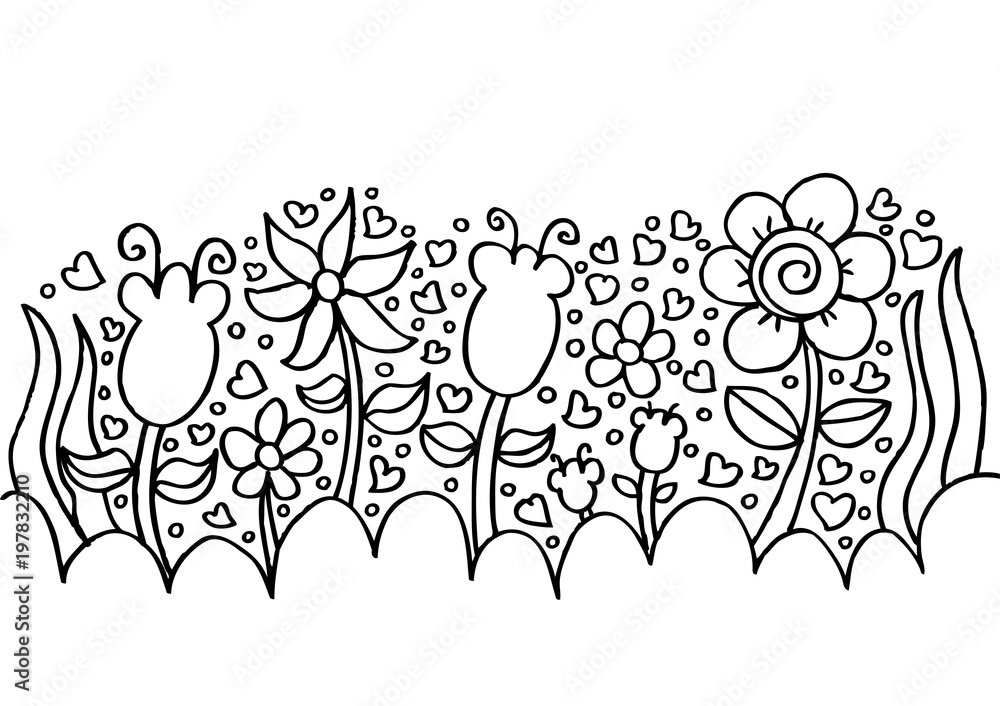 Flower Doodle Sketch. Flower Doodle Sketch.