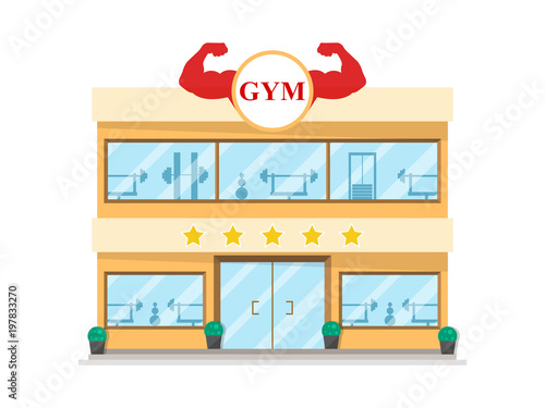 Fototapeta Naklejka Na Ścianę i Meble -  Gym Building Illustration Vector