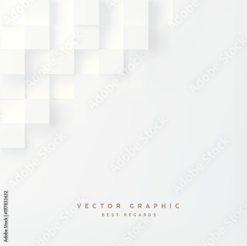 White abstract texture. Vector 3d geometric background