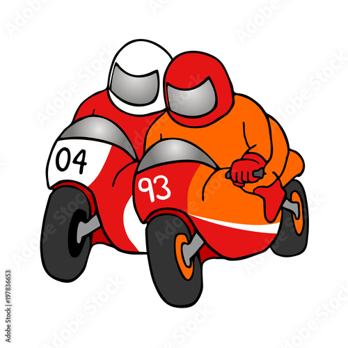 Intense motorcycle duel