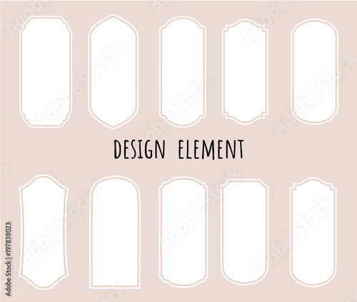 Vector set vintage labels and frame. Vector illustration
