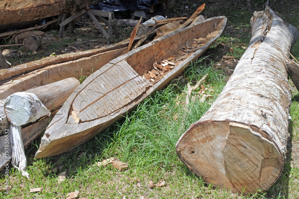 Obraz premium Polynesian canoe carving Rarotonga Cook Islands