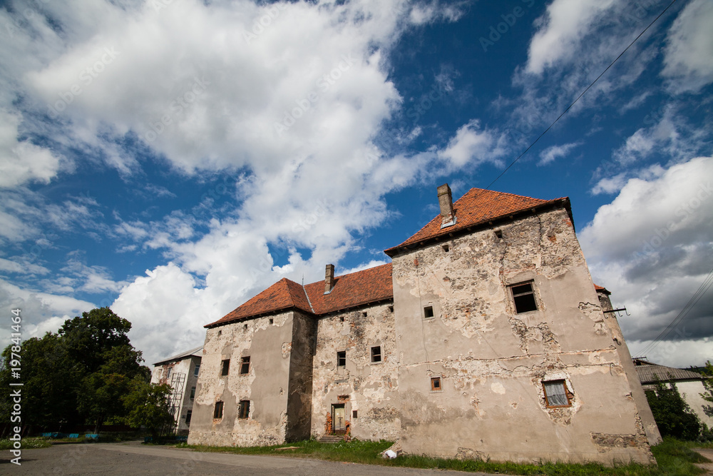 Abandoned castle of Saint Miklos in Chinadievo village, Transcarpathia region, Ukraine