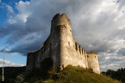 Ruin of ancient castle in Sidorov, Ternopil region photo