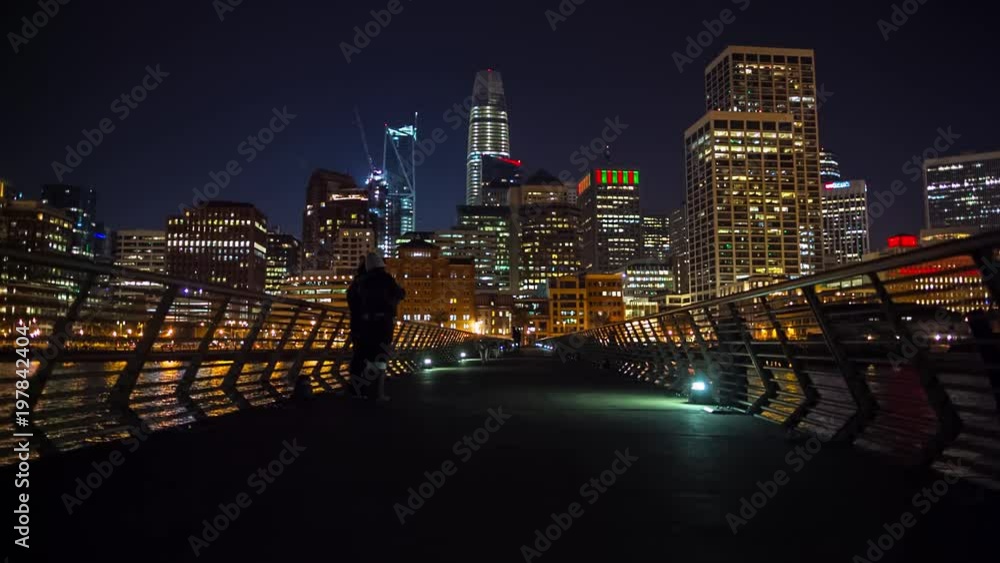 San Francisco cityscape view from a pier at night San Francisco cityscape view from a pier at night