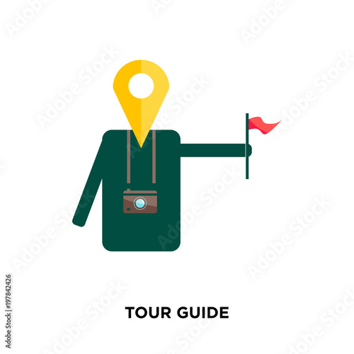tour guide icon isolated on white background for your web, mobile and app design photo