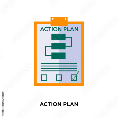 action plan icon isolated on white background for your web, mobile and app design