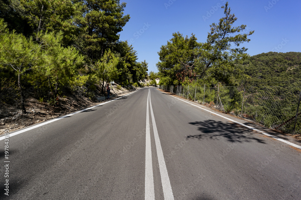 Fototapeta premium summer road and free space for your decoration. 