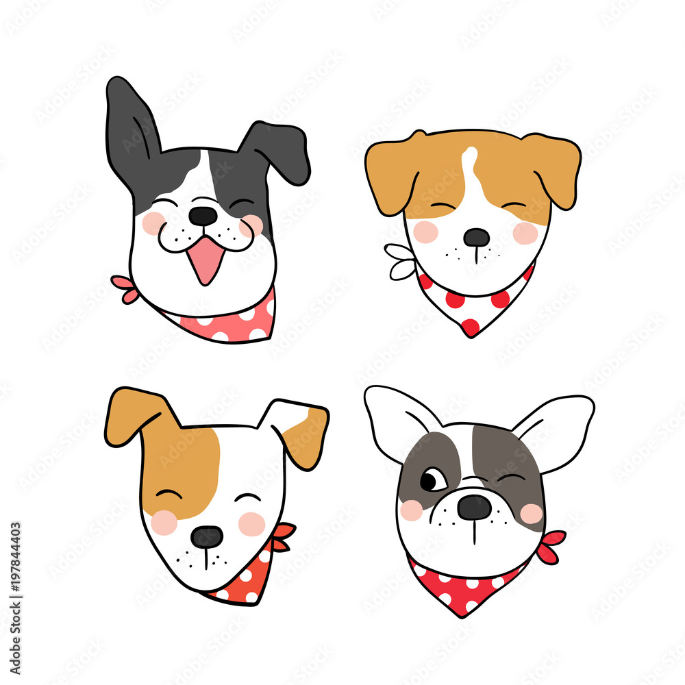 Draw_vector_illustration_head_of_cute_dog_and_beauty_scarf