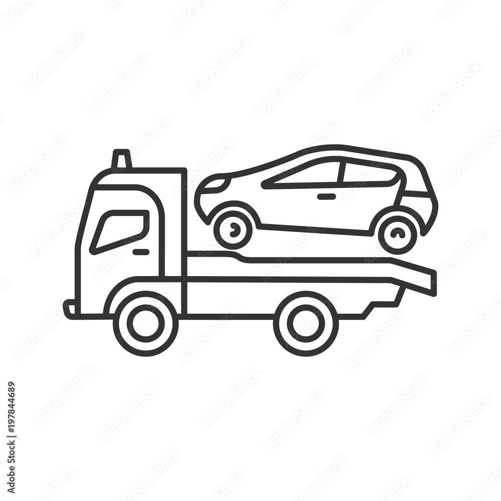 Tow truck linear icon