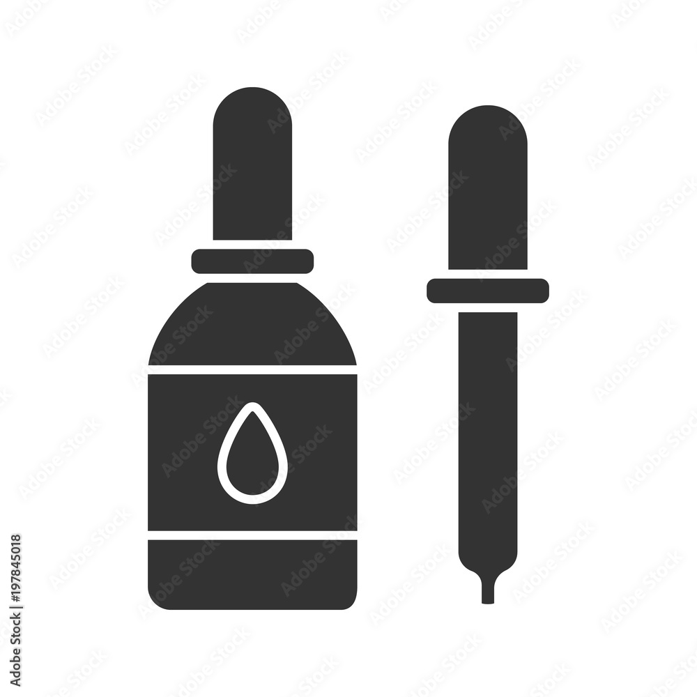 Eye drops and dropper glyph icon Eye drops and dropper glyph icon