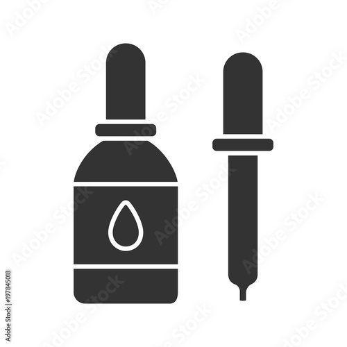 Eye drops and dropper glyph icon