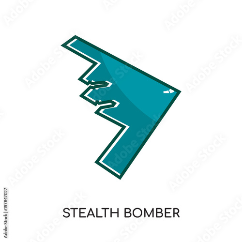 stealth bomber logo isolated on white background for your web, mobile and app design
