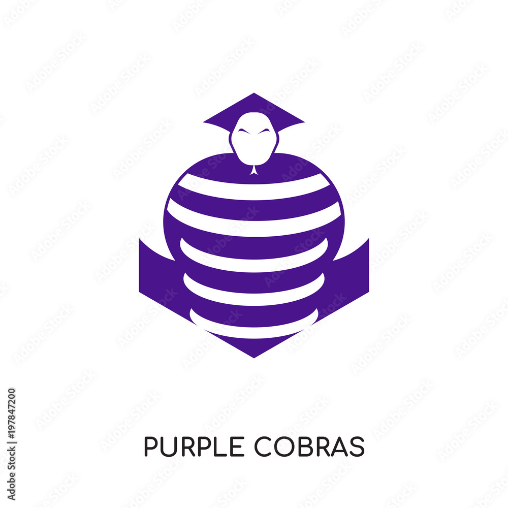 purple cobras logo vector isolated on white background for your web