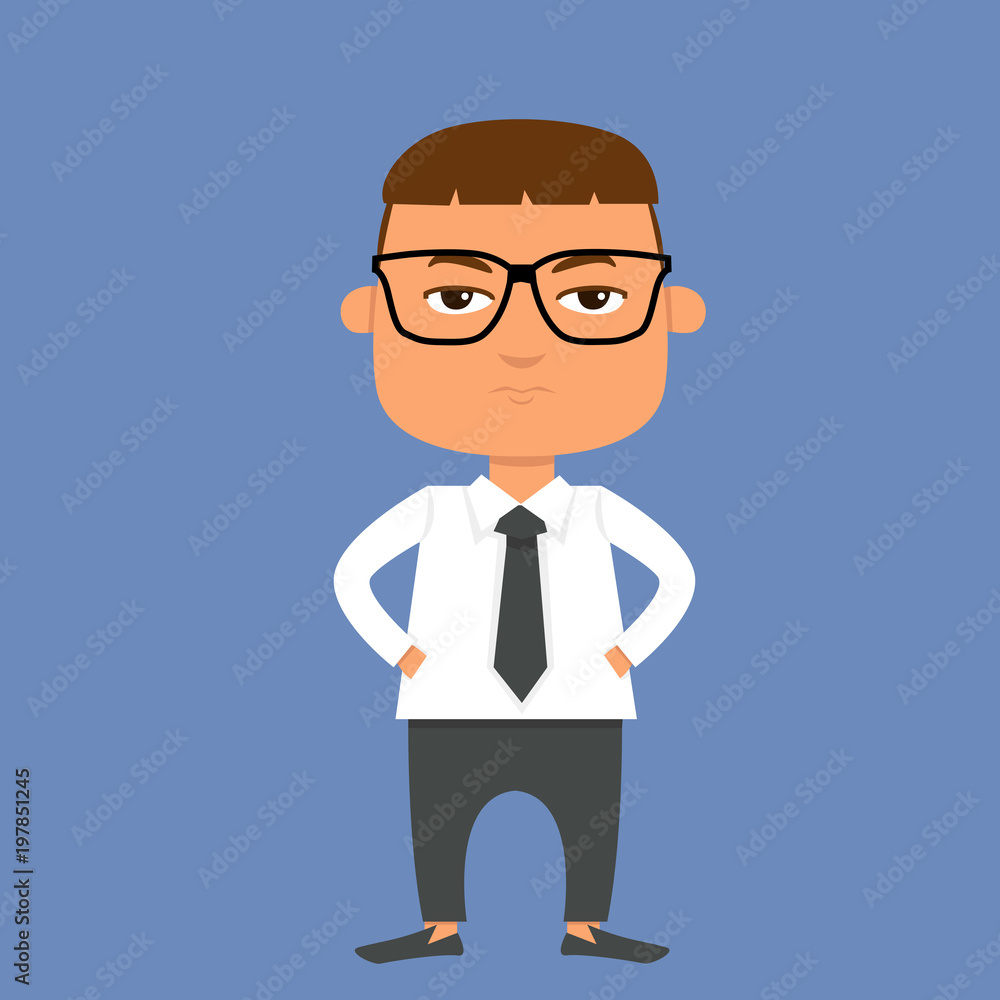 Business man wear glasses cartoon character vector illustration Business man wear glasses cartoon character vector illustration