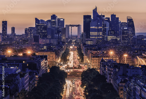 Canvas Print La Defense, business district in Paris