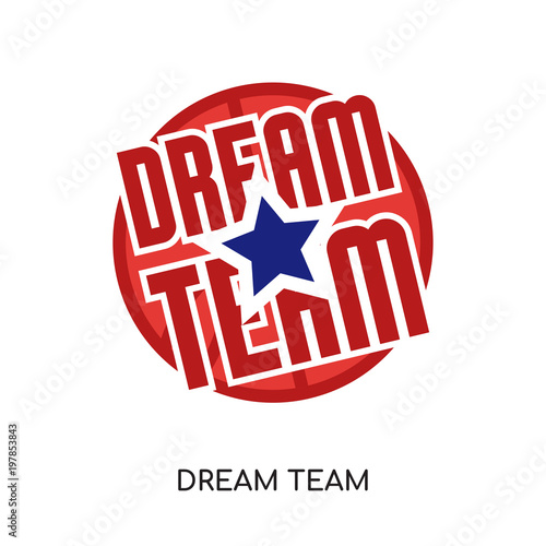 dream team logo isolated on white background for your web, mobile and app design