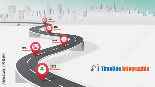 Business road map timeline infographic expressway concepts designed for abstract background template milestone diagram process technology digital marketing data presentation chart Vector illustration
