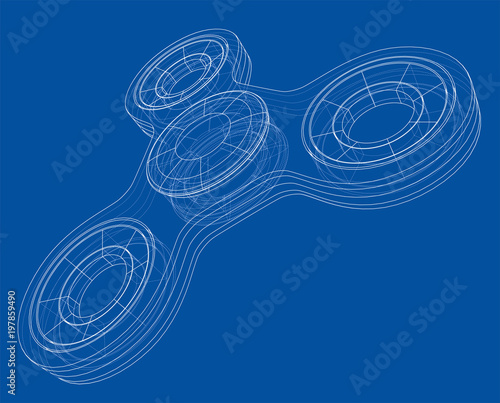 Hand spinner outline. Vector