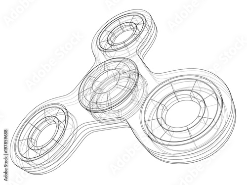 Hand spinner outline. Vector