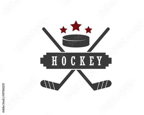 hockey retro badge design illustration,vintage design style, designed for apparel and logo