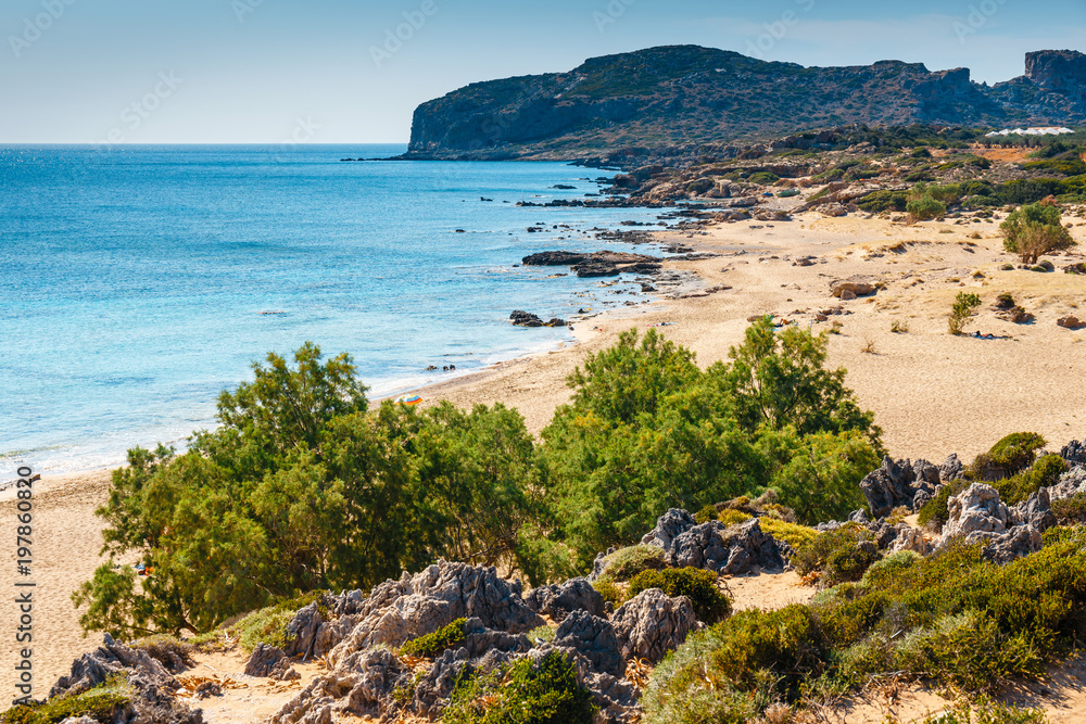 Beautiful Falassarna beach on Crete Island, Greece